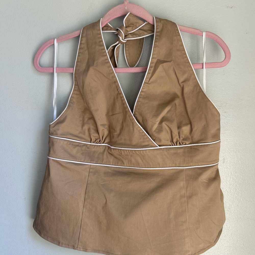 Stylish Tan Halter Top